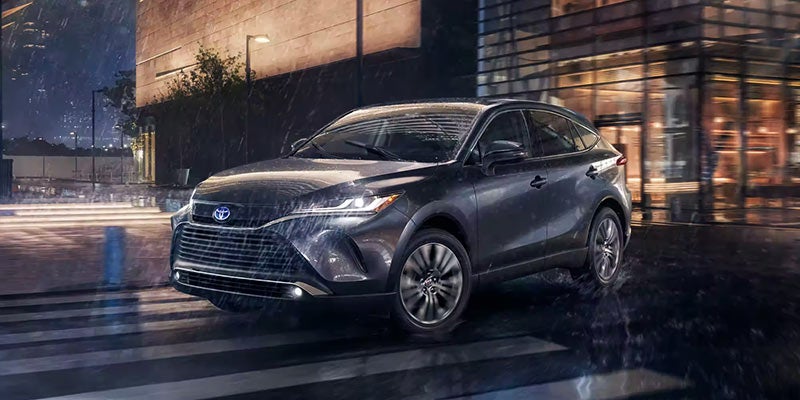 A 2024 Toyota Venza driving steady in the rain near Pleasant Hills, PA