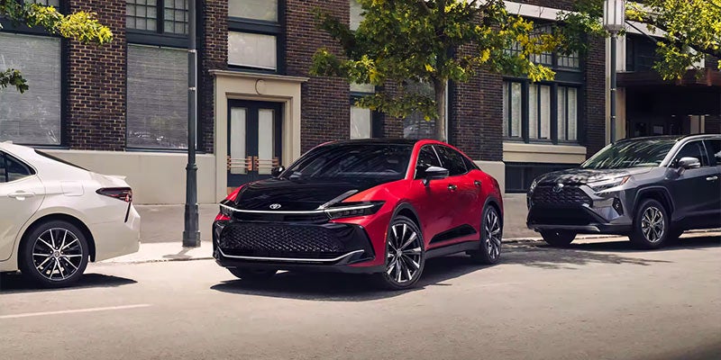 A 2024 Toyota Crown pulling out from a parking spot in Pleasant Hills, PA