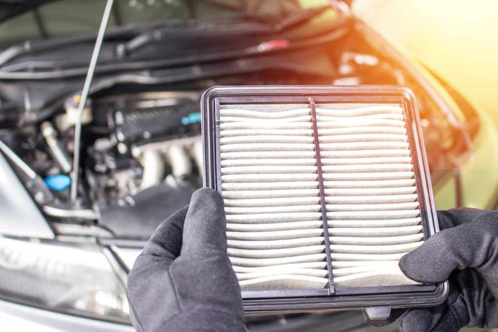 A brand new air filter replaced by Toyota service technicians in Pleasant Hills, PA 
