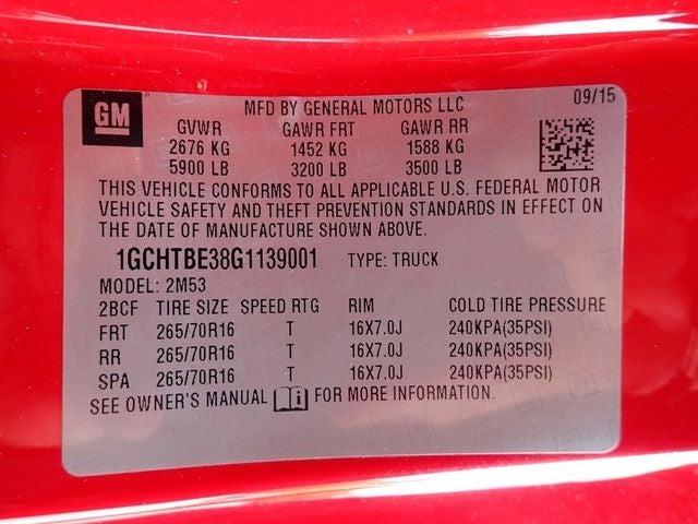 2016 Chevrolet Colorado Work Truck