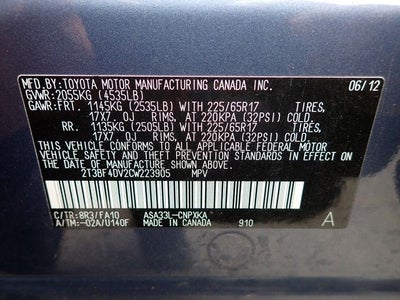 2012 Toyota RAV4 Base