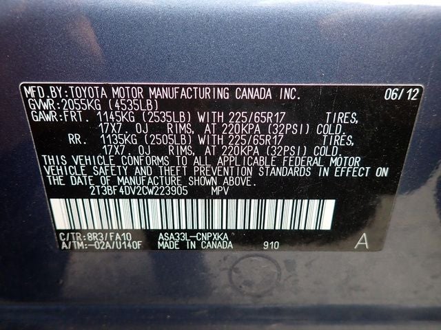 2012 Toyota RAV4 Base