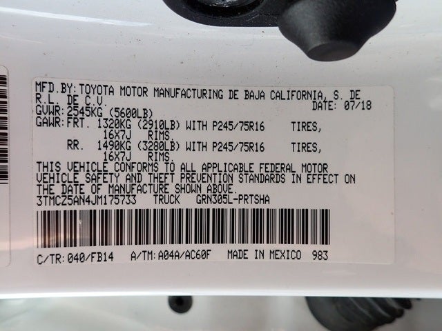 2018 Toyota Tacoma SR V6