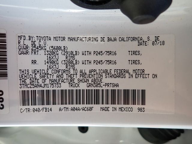 2018 Toyota Tacoma SR V6