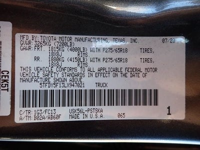 2020 Toyota Tundra SR5