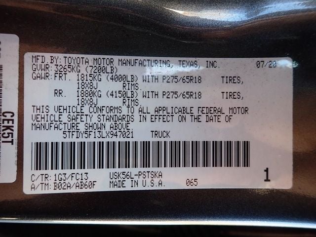 2020 Toyota Tundra SR5