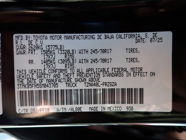 2025 Toyota Tacoma SR5