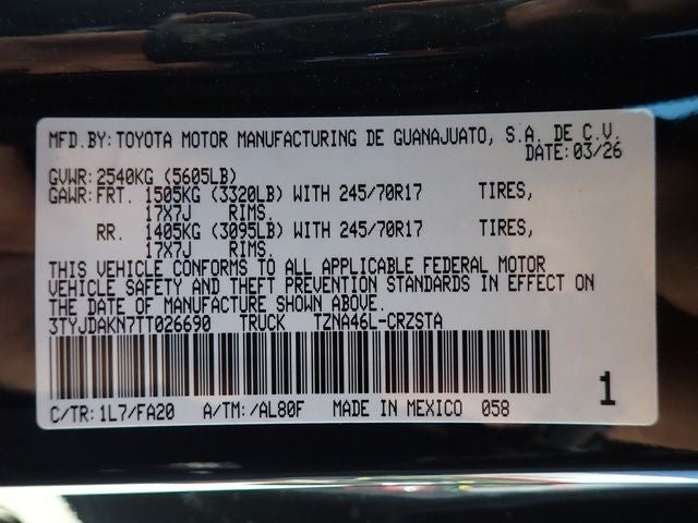 2026 Toyota Tacoma SR