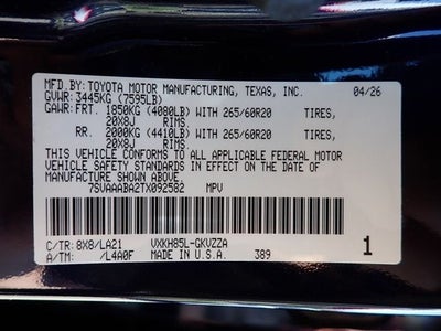 2026 Toyota Sequoia Platinum