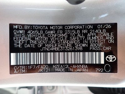 2026 Toyota Corolla Hatchback SE