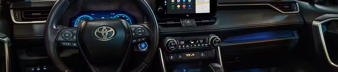 The center console in the 2024 Toyota RAV4 Hybrid in Pleasant Hills, PA