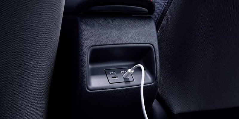 A charging port in the 2025 Toyota Corolla in Pleasant Hills, PA