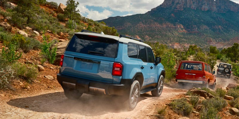 The rear off-roading view in the 2025 Toyota Land Cruiser in Pleasant Hills, PA