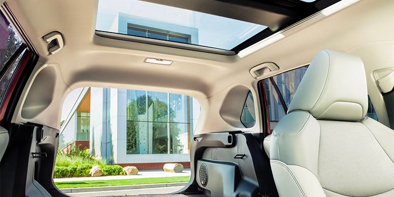 The moonroof option available in the 2025 Toyota RAV4 in Pleasant Hills, PA